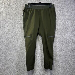 Under 5'10 Pants Mens 32x26 Green Jogger Elastic Waist Reflective Running Zip